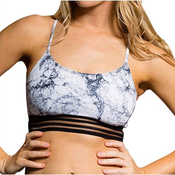 NEW ONZIE ritz low impact sports bra in white marble - Picture 1 of 3